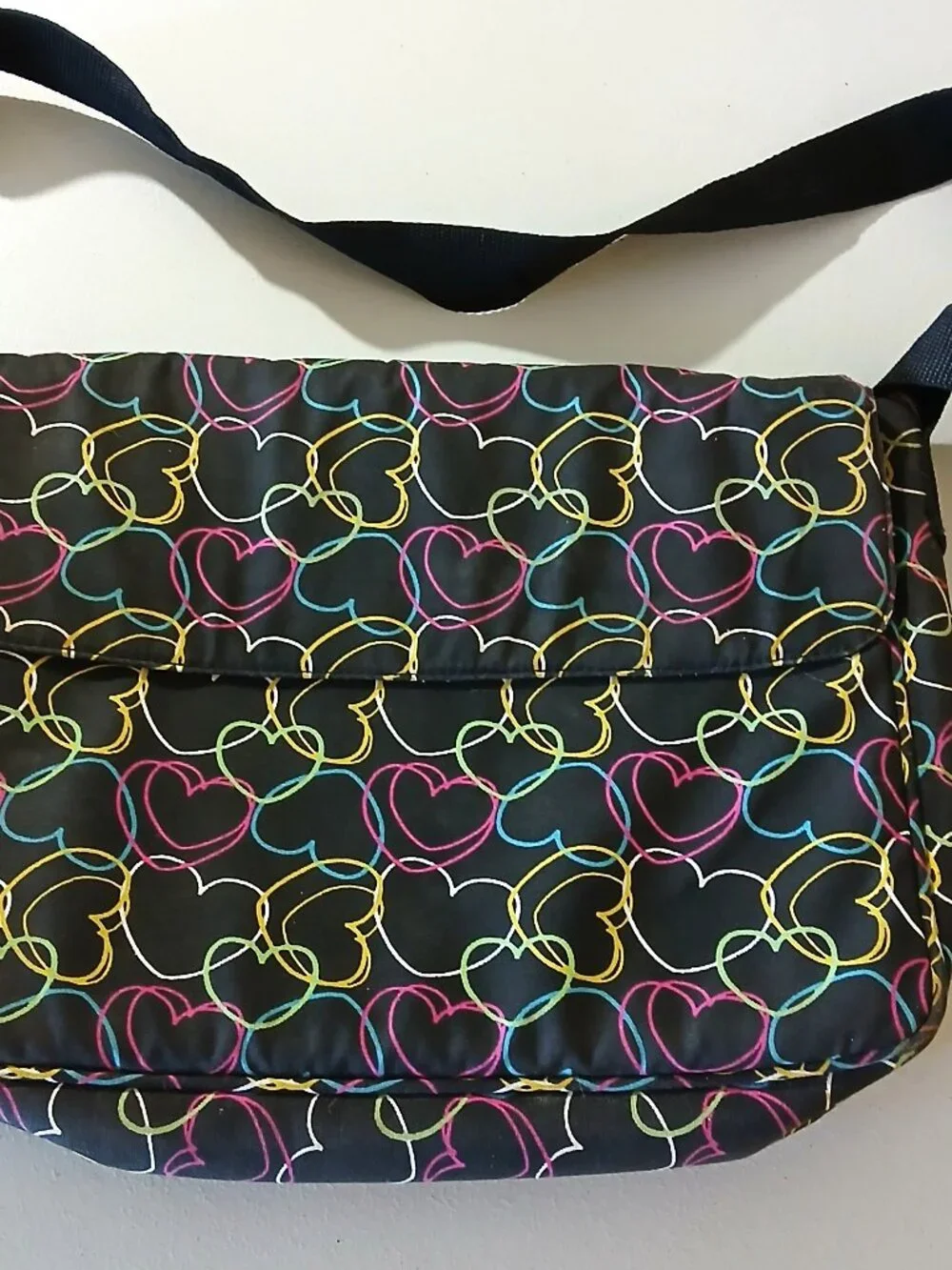 Claire Neon Hearts Bag with shoulder straps